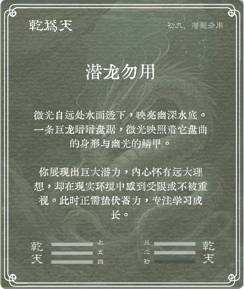 乾卦初九爻背面