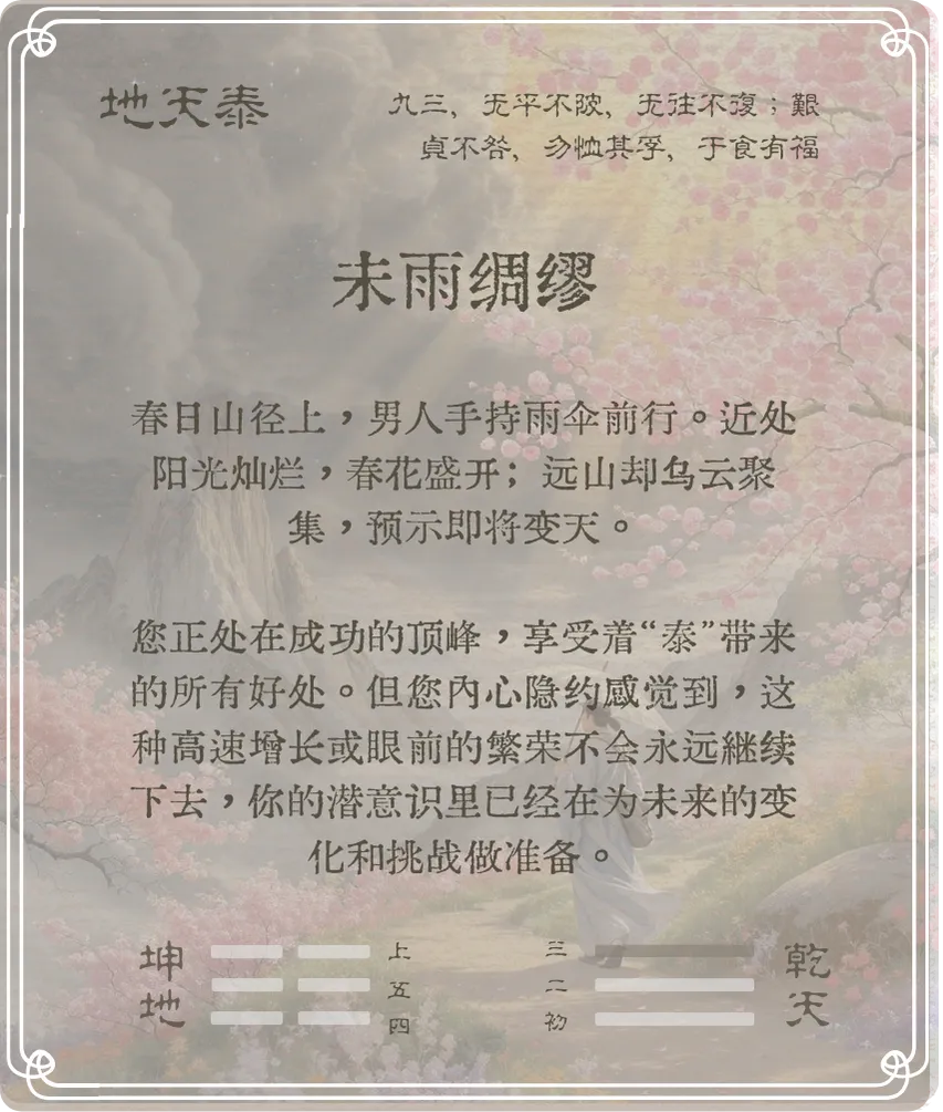 泰卦九三爻背面