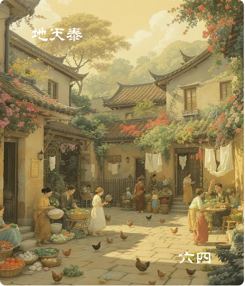 泰卦六四爻卡——翩翩不富以其邻