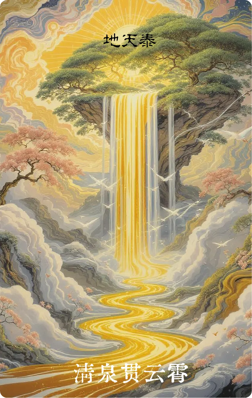 泰卦卡牌正面——通泰·清泉贯云霄