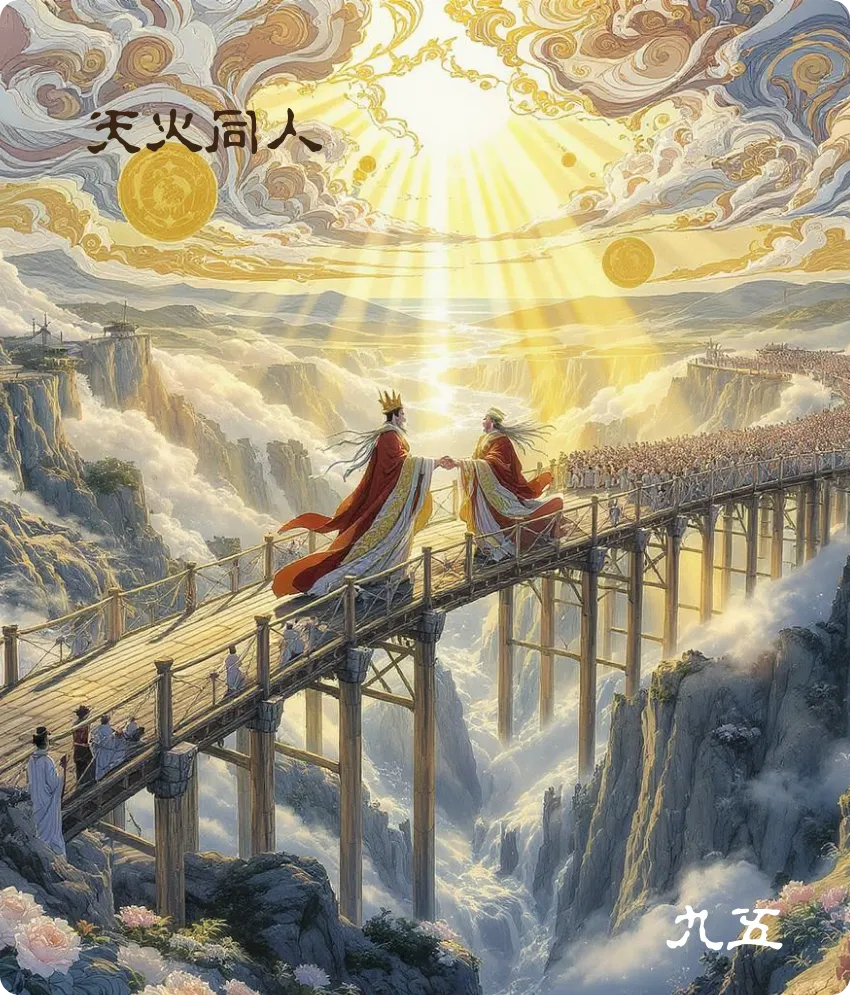 天火同人卦九五爻卡:先号咷而后笑