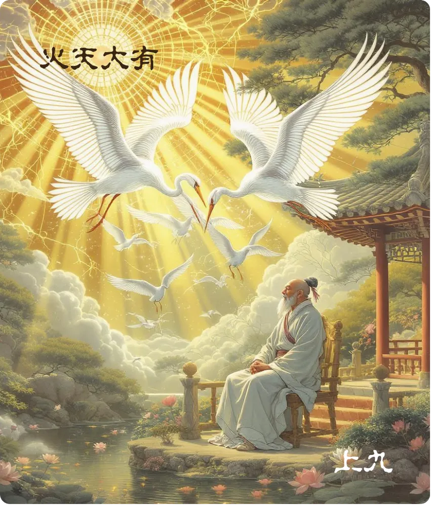 火天大有卦上九爻卡：自天佑之