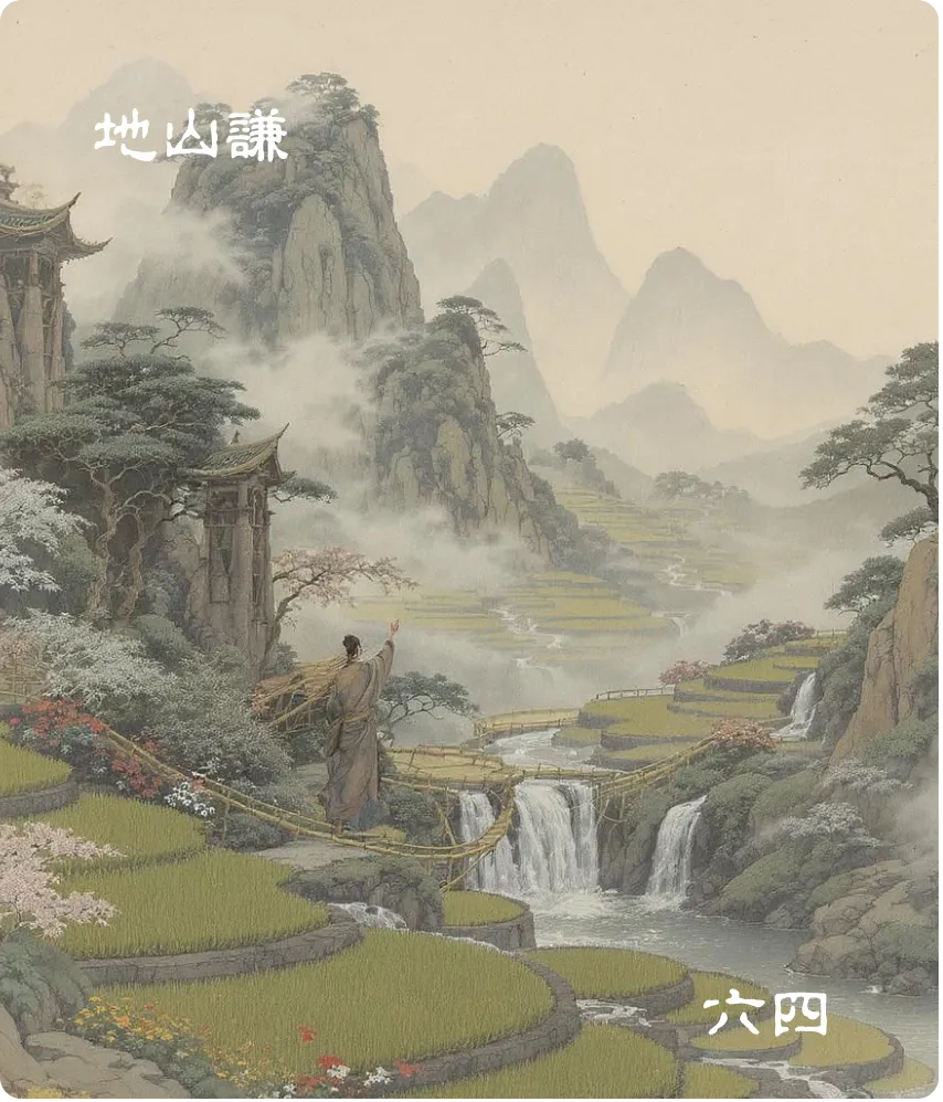 地山谦卦六四爻卡:撝谦