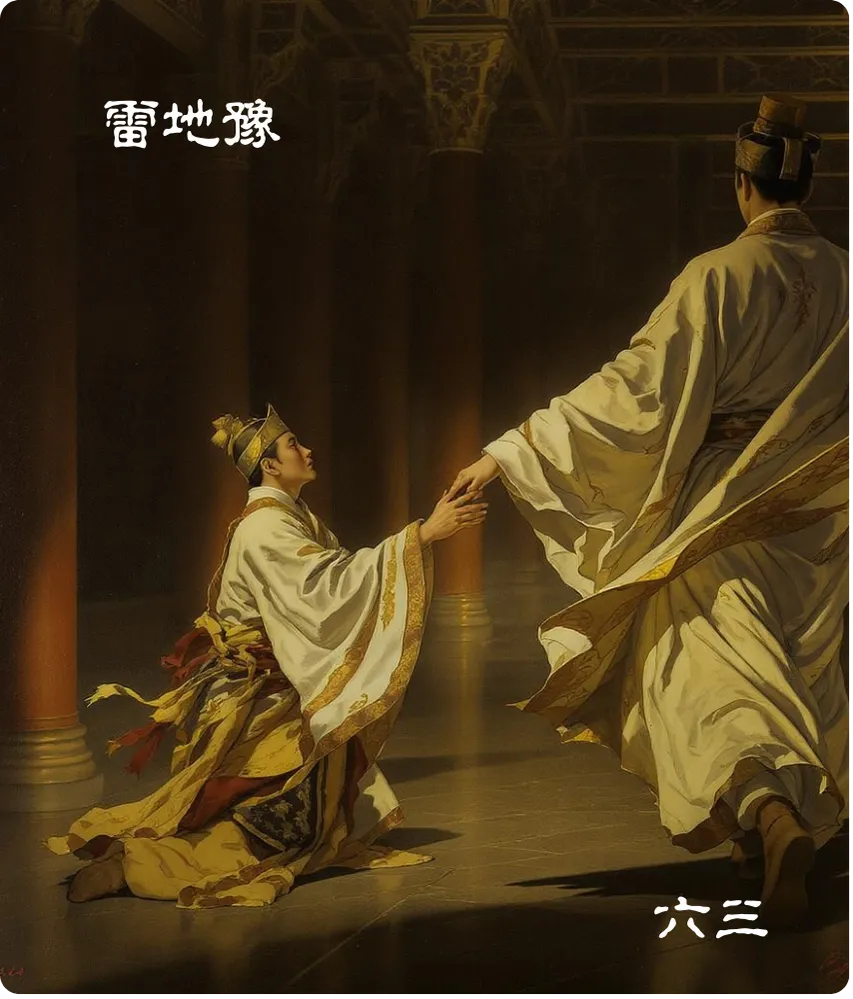 雷地豫卦六三爻卡：盱豫