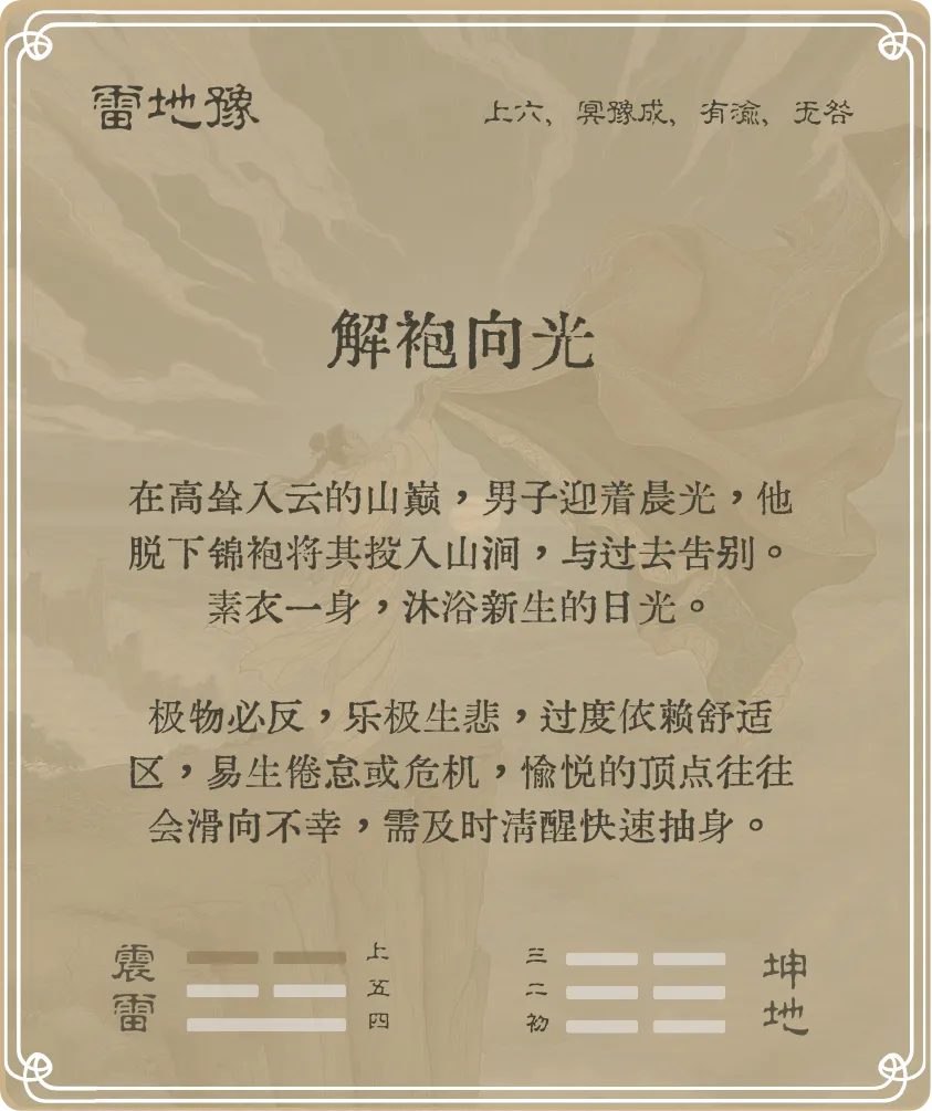 豫卦上六爻背面