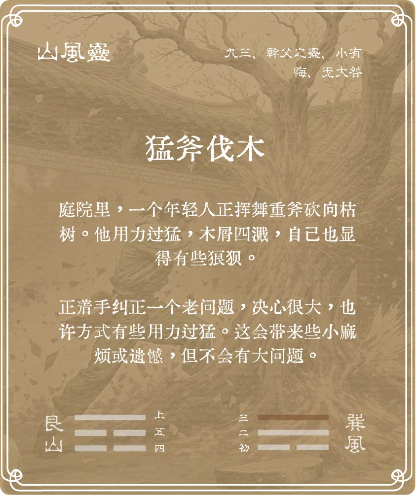 蛊卦九三爻背面