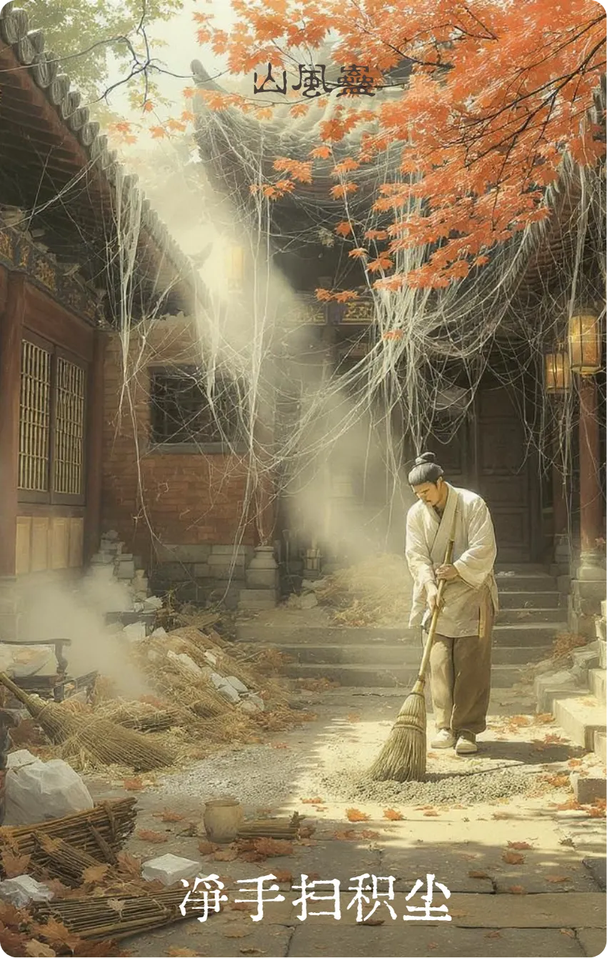 蛊卦卡牌正面——除垢·净手扫积尘