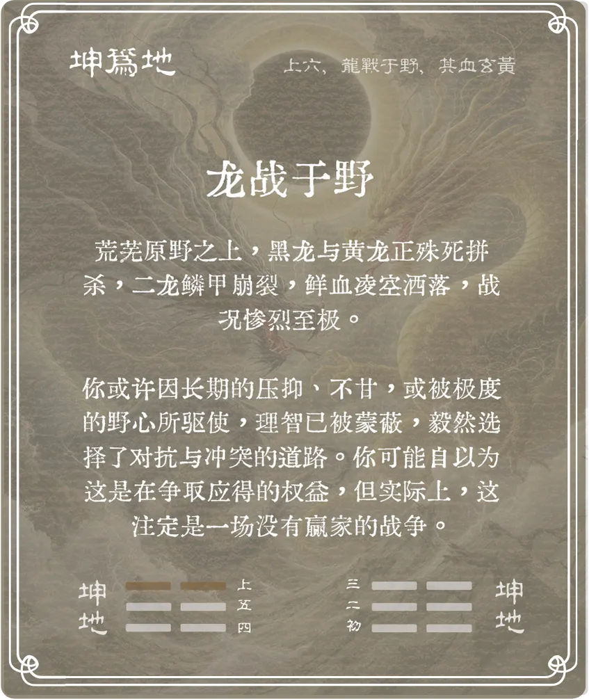 坤卦上六爻背面