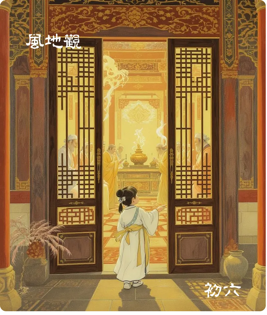 风地观卦初六爻卡:童观