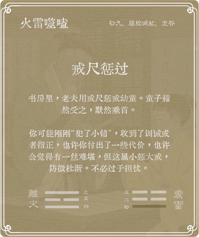 噬嗑卦初九爻背面