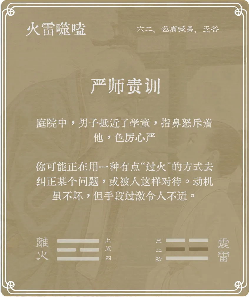 噬嗑卦六二爻背面