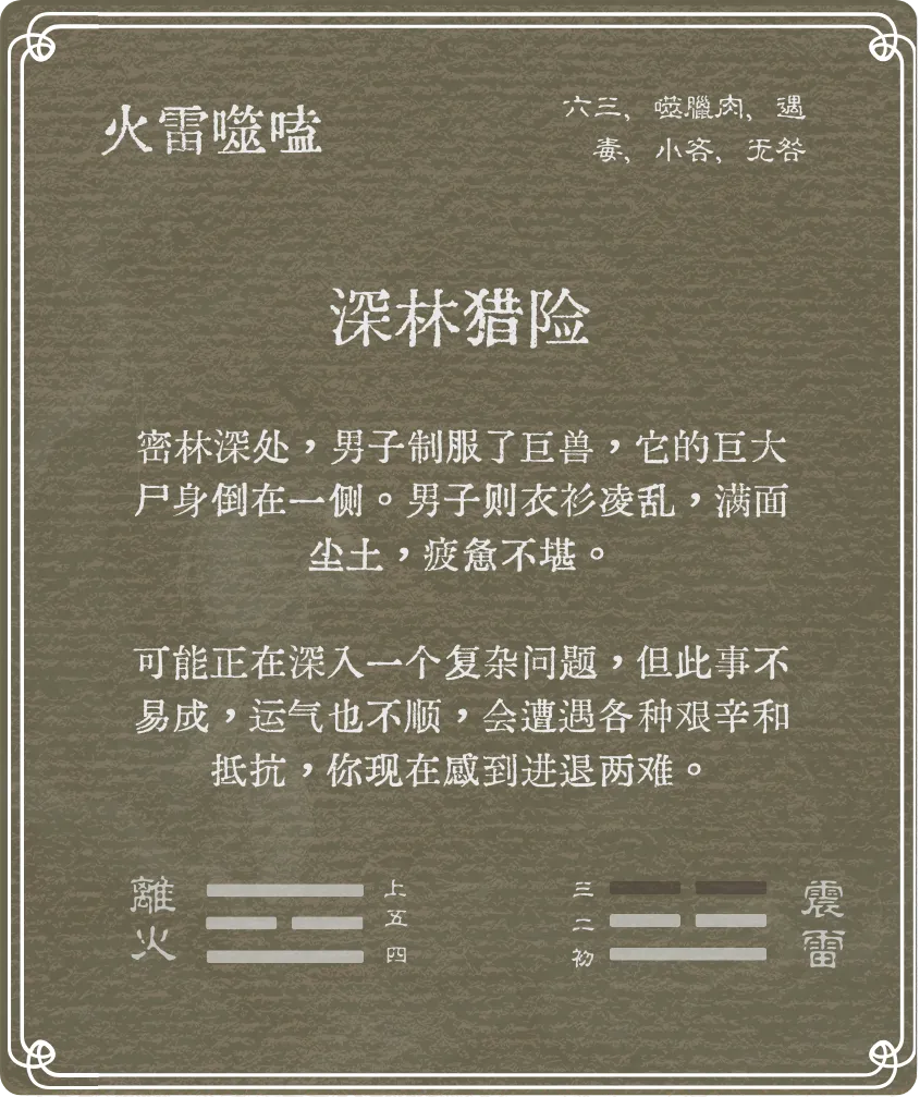 噬嗑卦六三爻背面