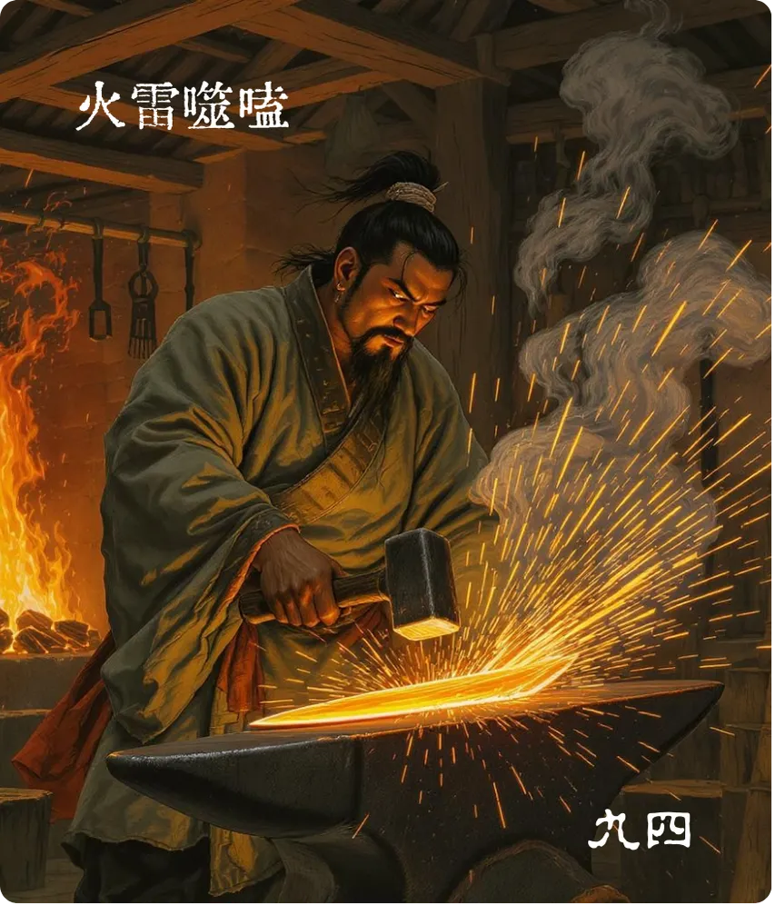 噬嗑卦九四爻卡——噬乾胏得金矢