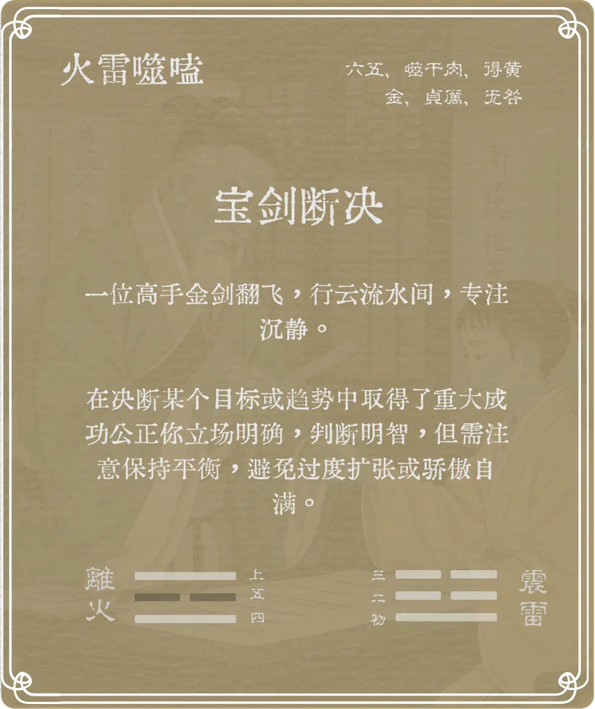 噬嗑卦六五爻背面