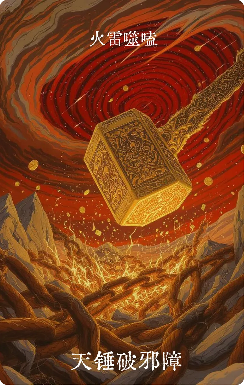 噬嗑卦卡牌正面——惩治·天锤破邪障