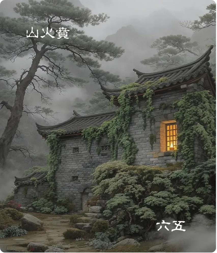 山火贲卦六五爻卡:贲于丘园