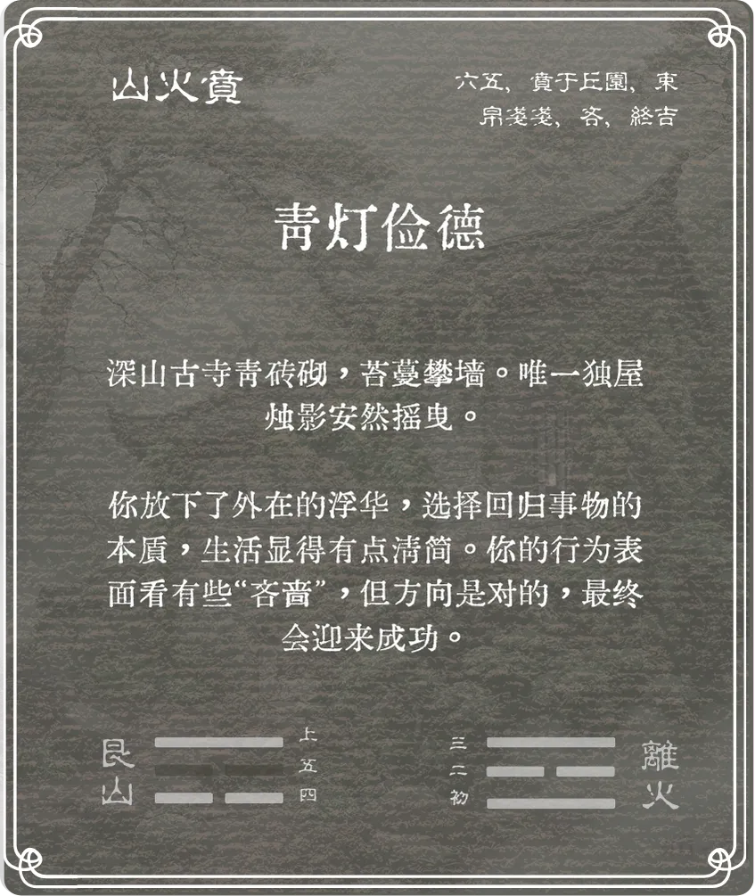 贲卦六五爻背面