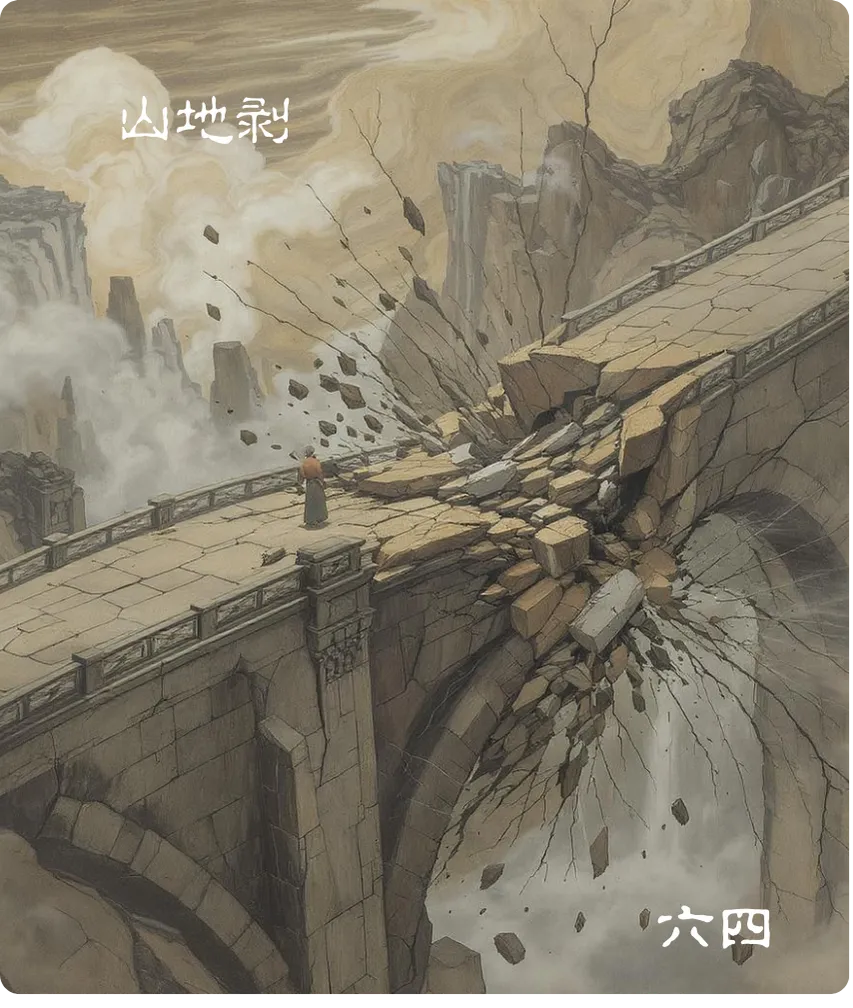 山地剥卦六四爻卡：剥床以肤