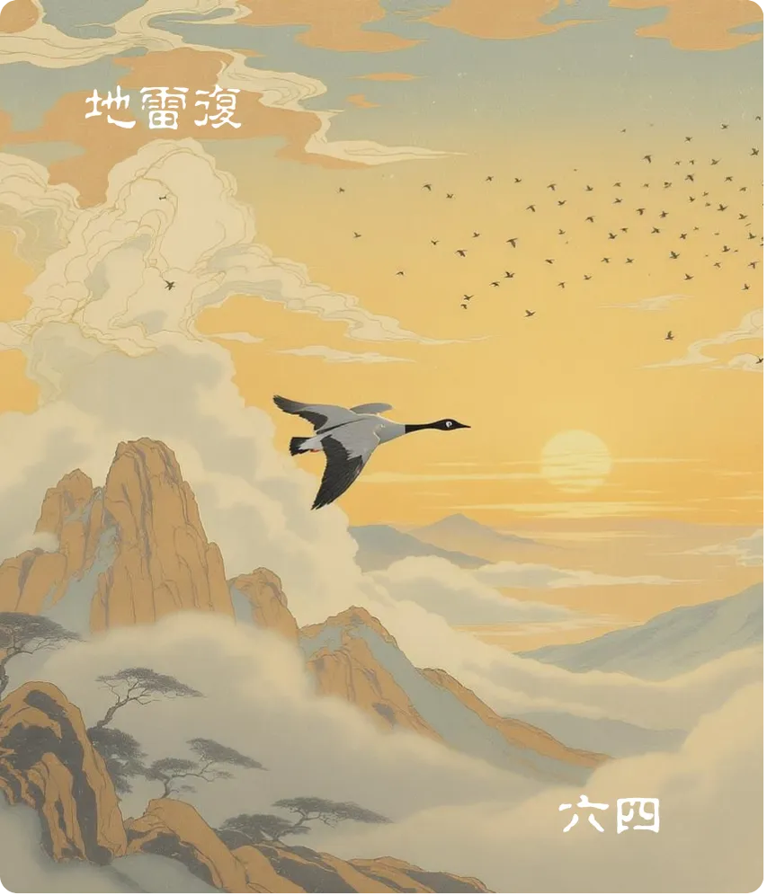 地雷复卦六四爻卡:中行独复