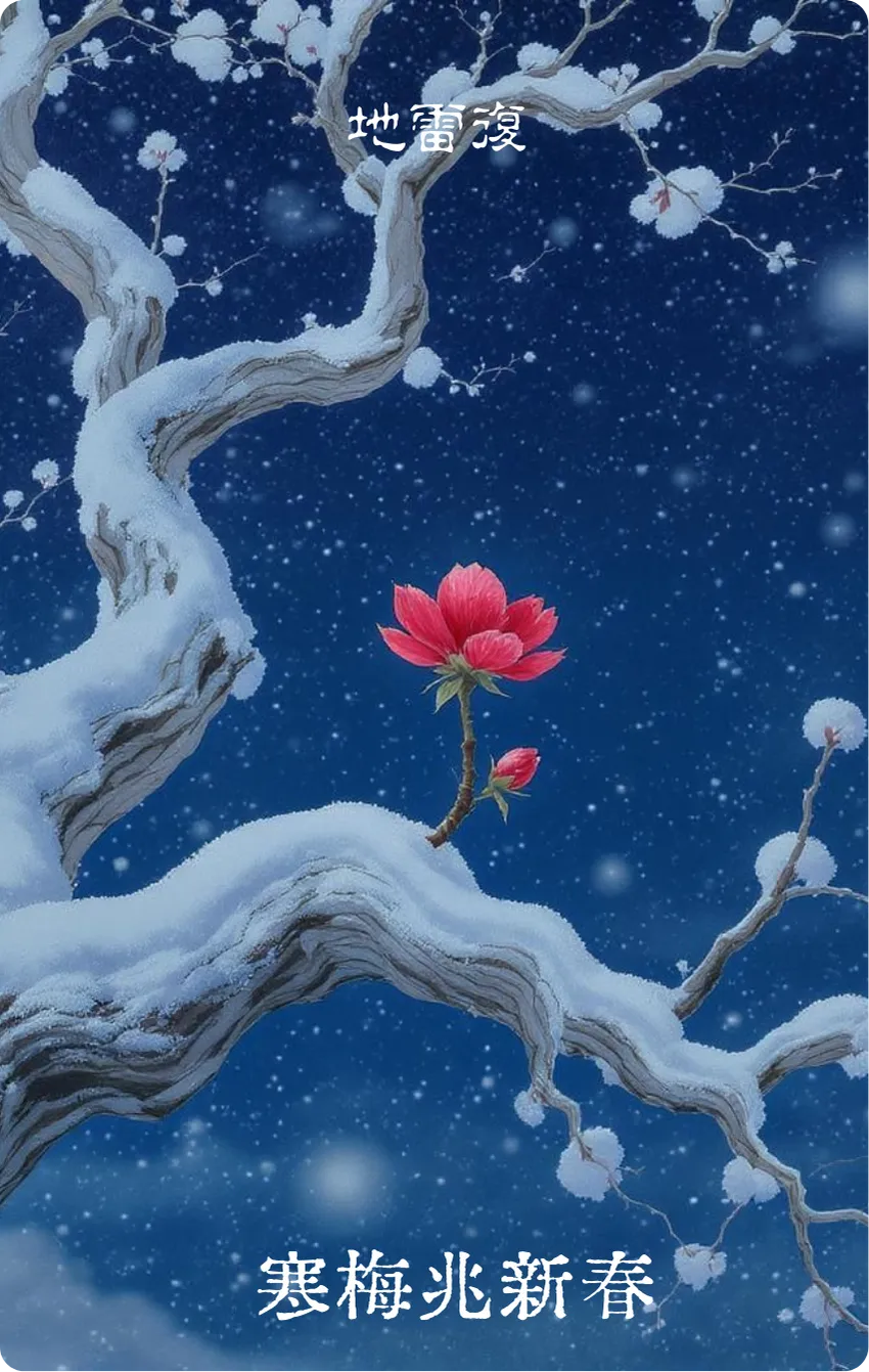 地雷复卦卡牌正面:地底新芽