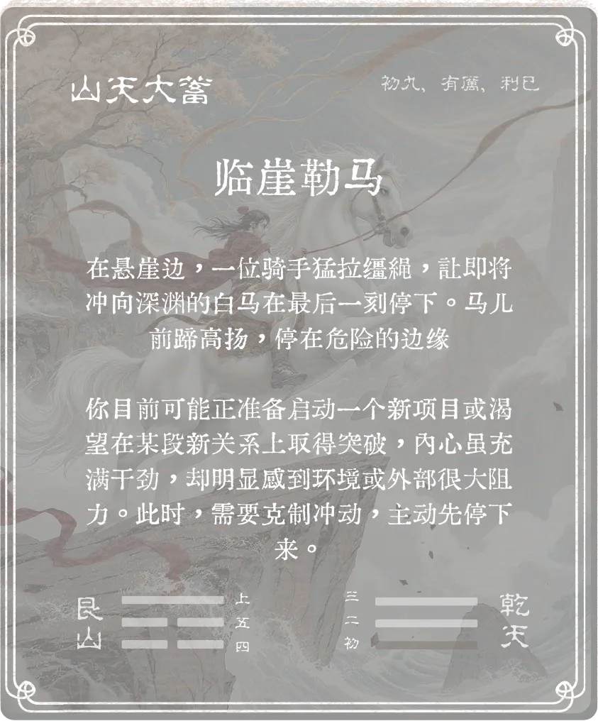 大畜卦初九爻背面