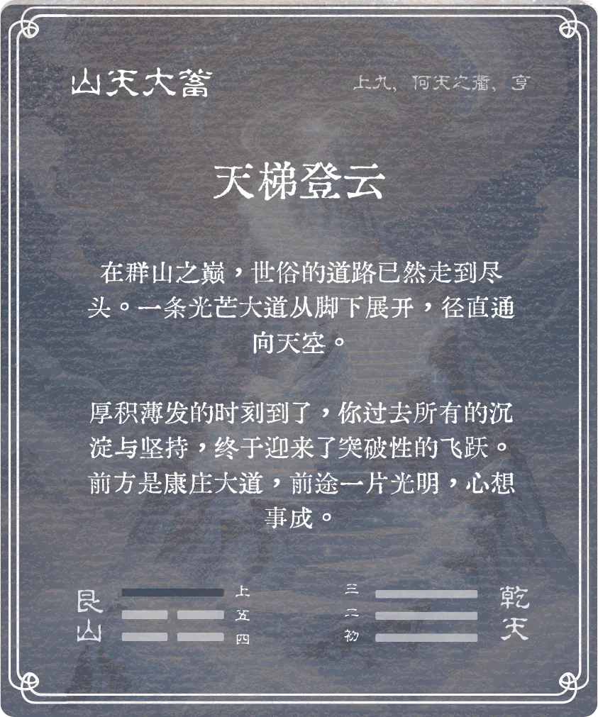 大畜卦上九爻背面