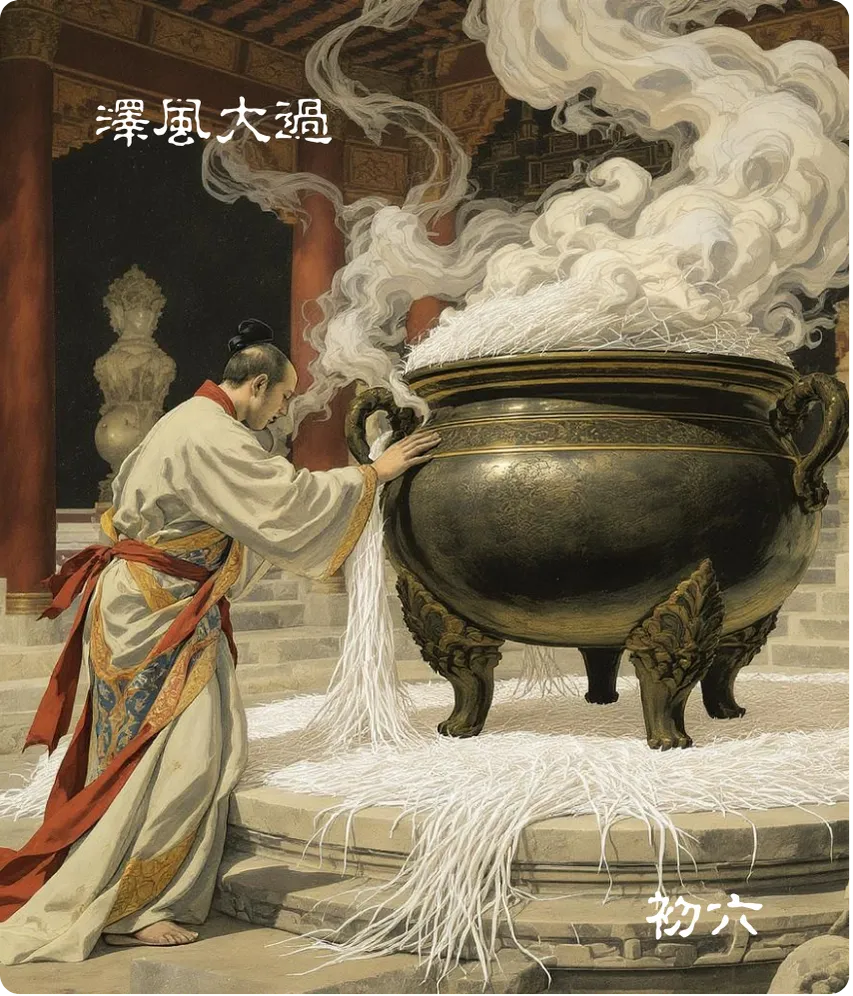 泽风大过卦初六爻卡:藉用白茅