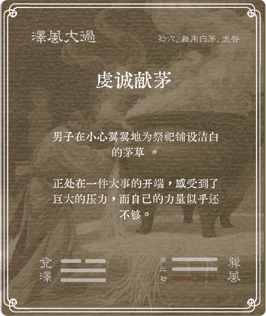 大過卦初六爻背面