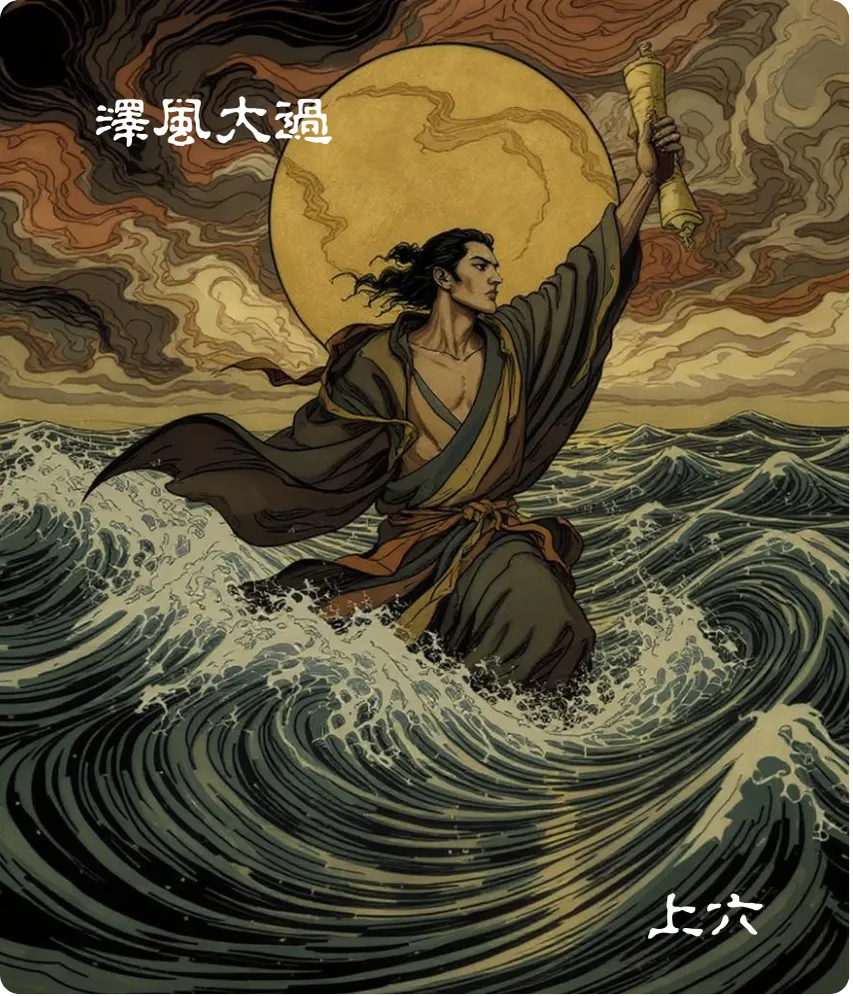 泽风大过卦上六爻卡:过涉灭顶