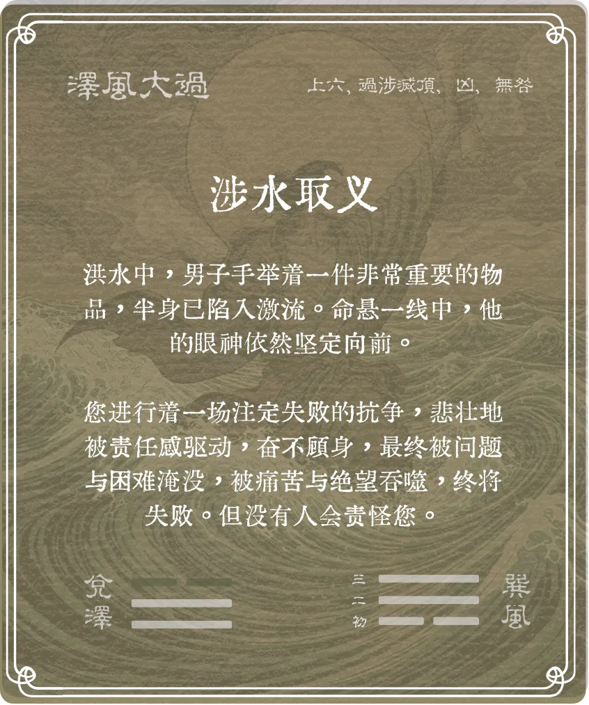 大過卦上六爻背面