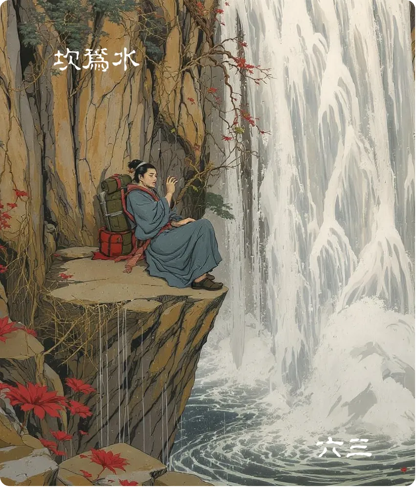 坎为水卦六三爻卡：来之坎坎