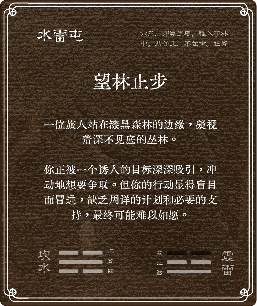 屯卦六三爻背面