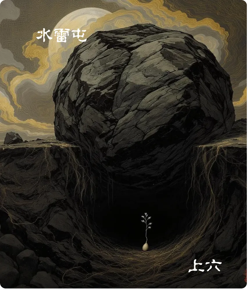 水雷屯卦上六爻卡：泣血涟如