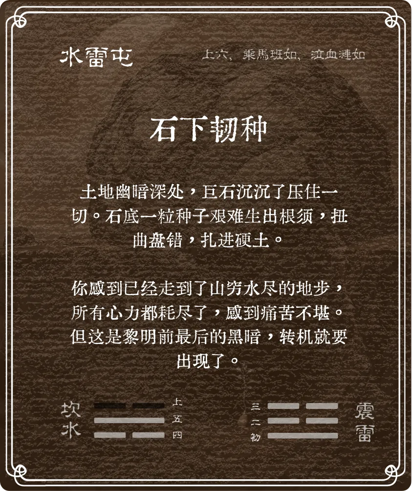 屯卦上六爻背面