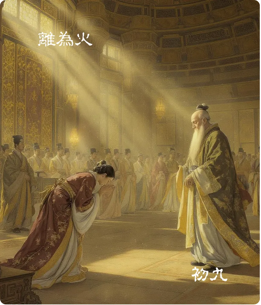 离为火卦初九爻卡:履错然