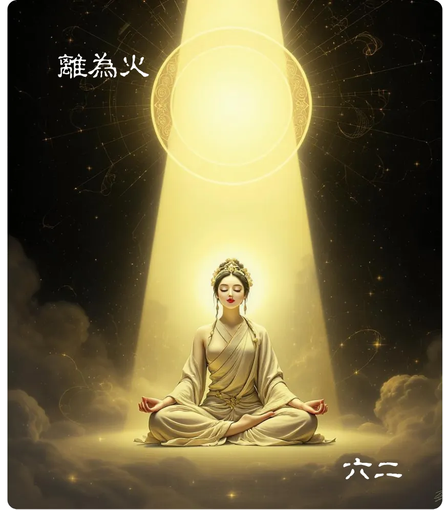 离为火卦六二爻卡:黄离元吉