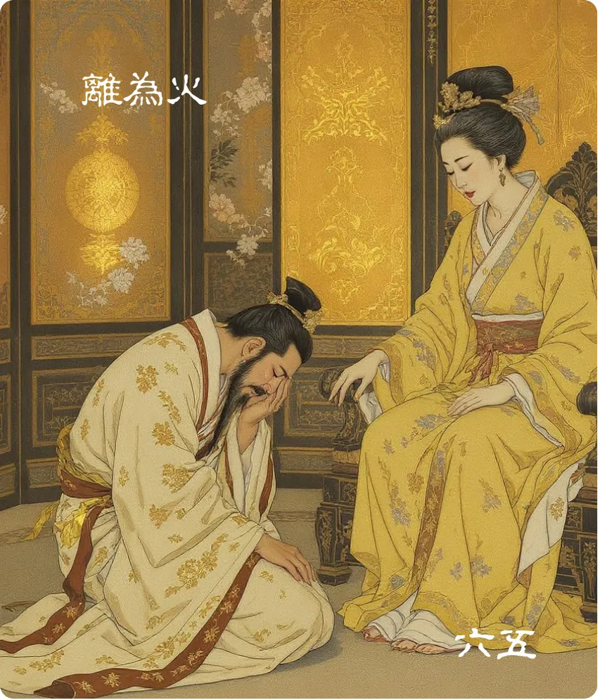 离为火卦六五爻卡:出涕沱若