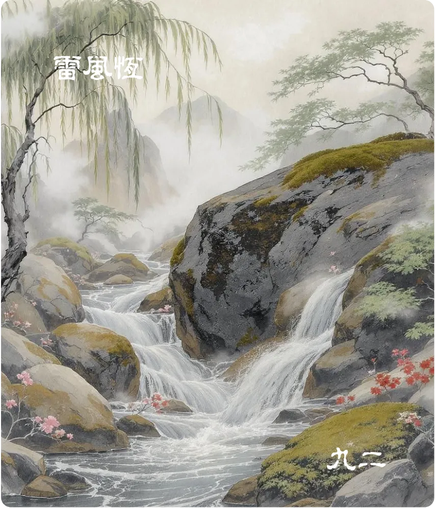 恆卦九二爻正面