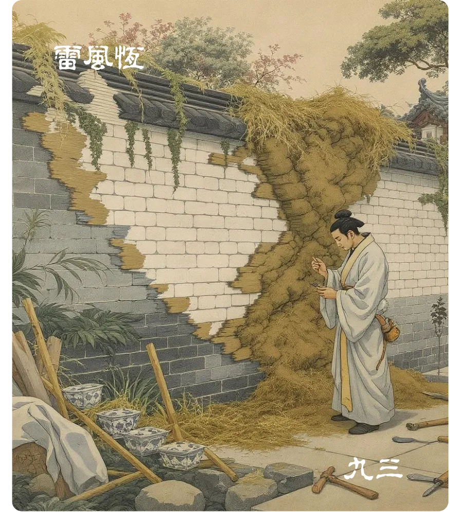 恆卦九三爻正面