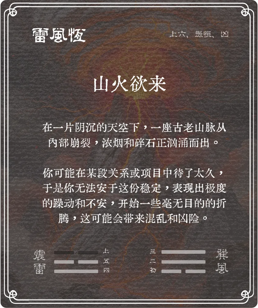 恒卦上六爻背面