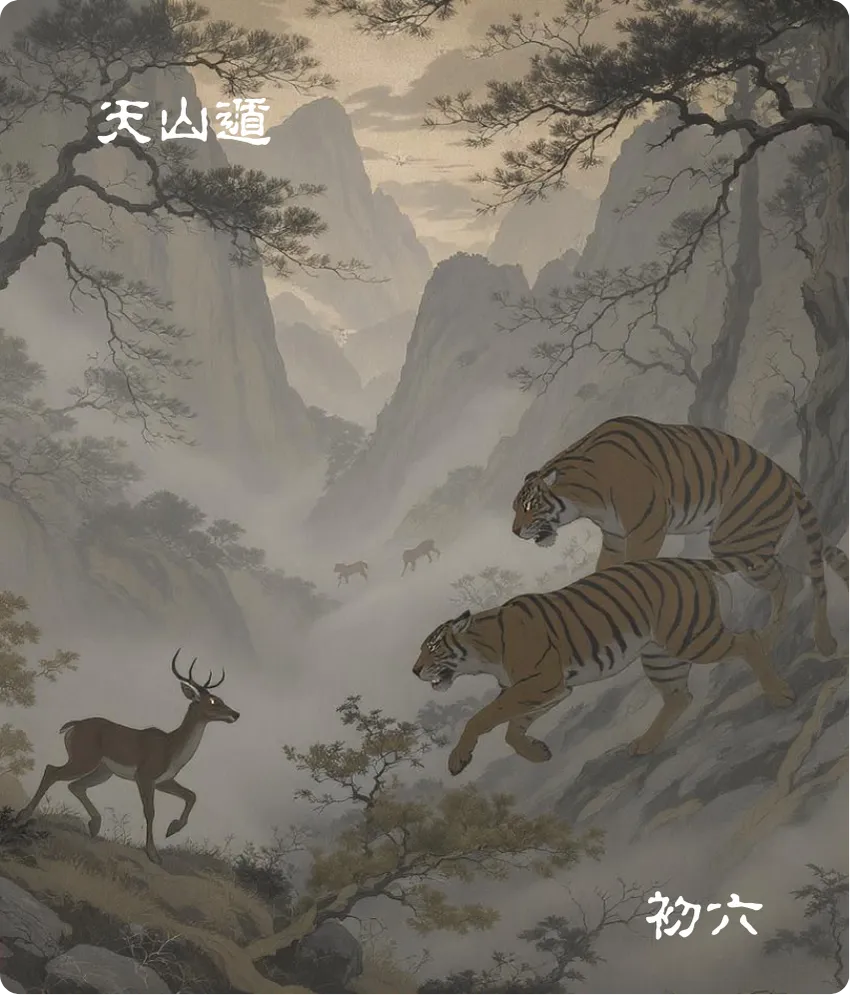 遁卦初六爻正面