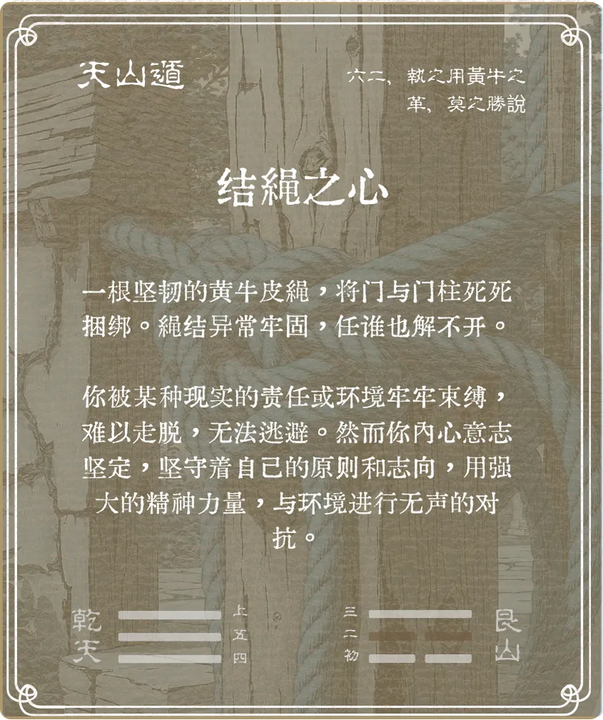 遁卦六二爻背面