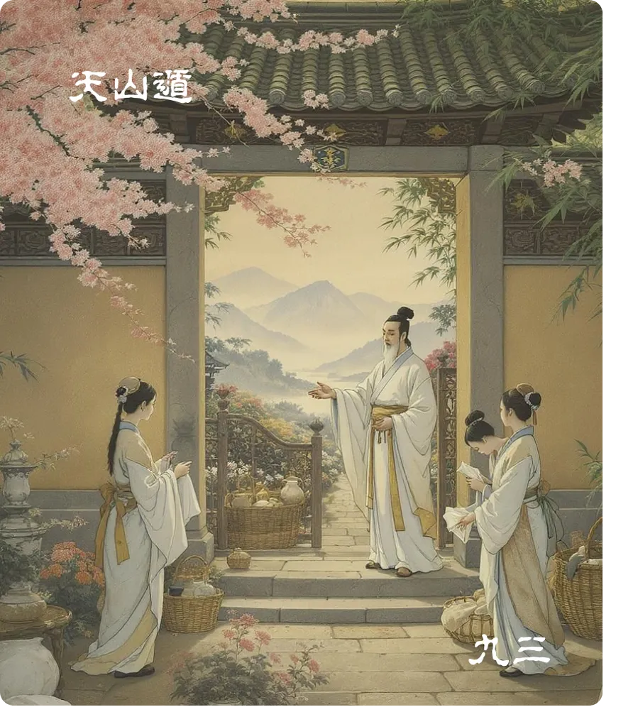 遁卦九三爻正面