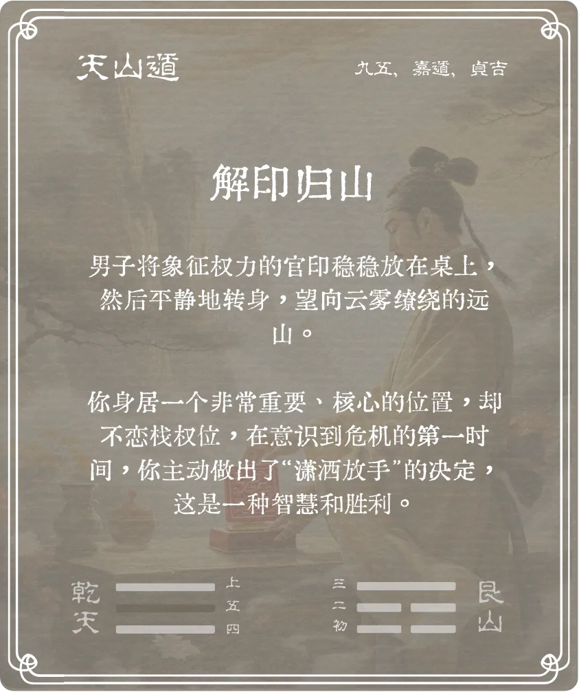 遁卦九五爻背面