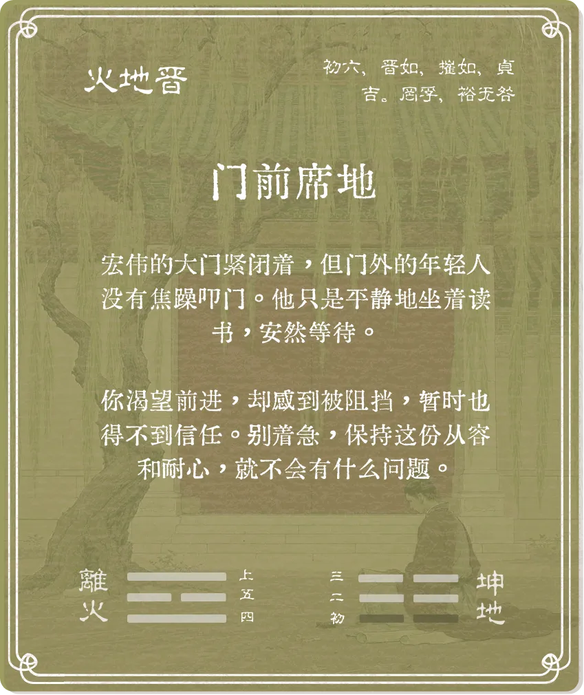 晋卦初六爻背面