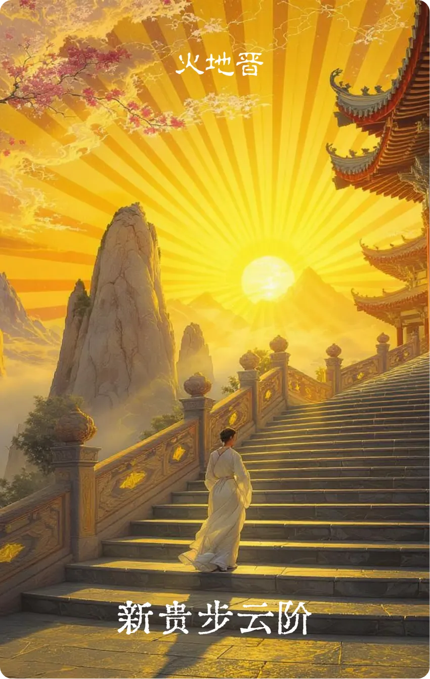 晋卦卡牌正面——晋升·新贵步云阶