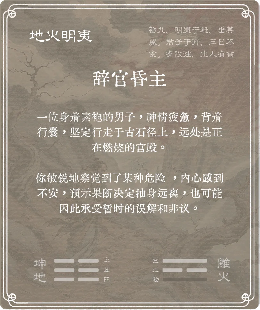 明夷卦初九爻背面