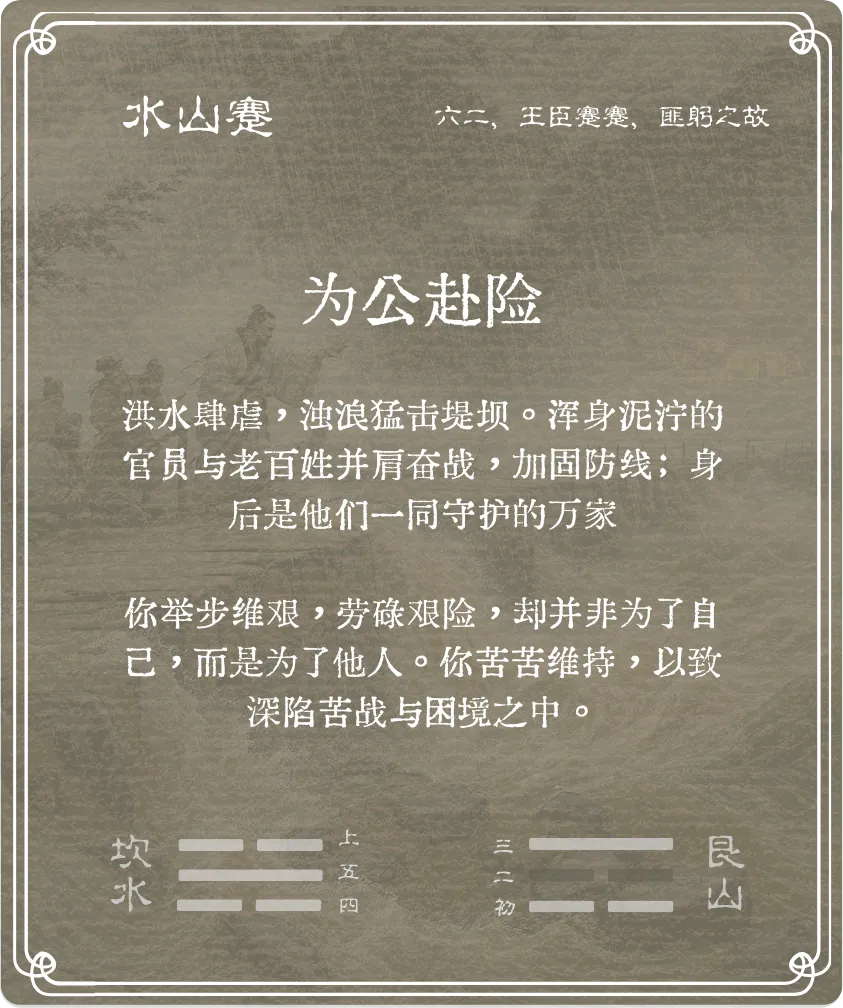 蹇卦六二爻背面