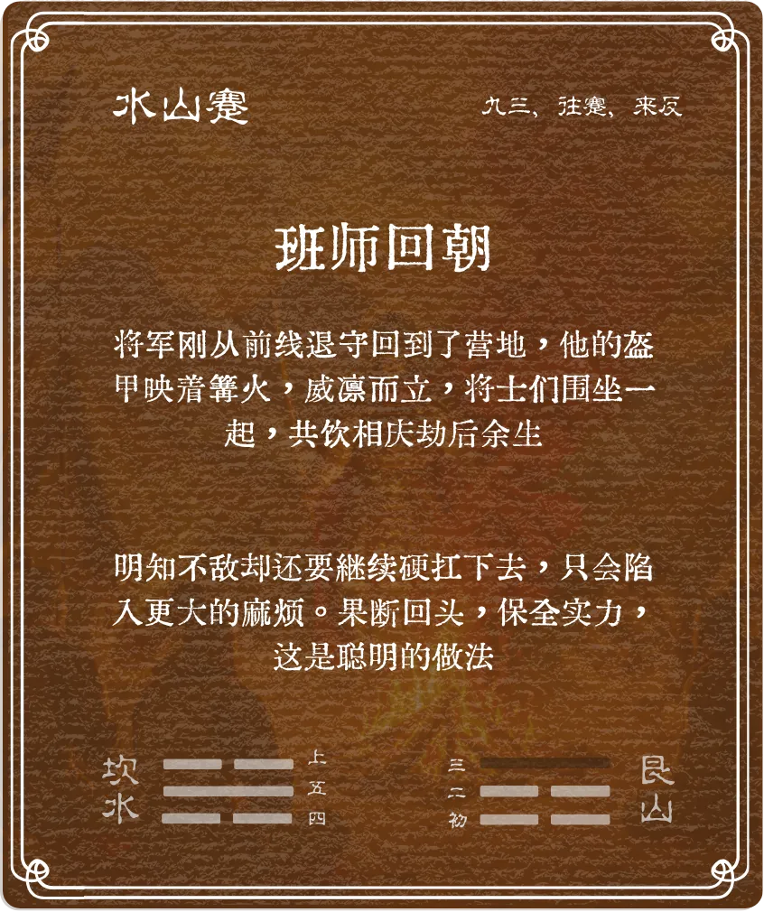 蹇卦九三爻背面