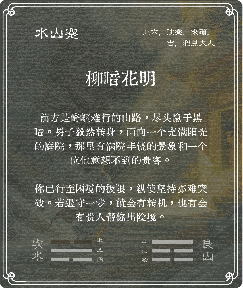 蹇卦上六爻背面